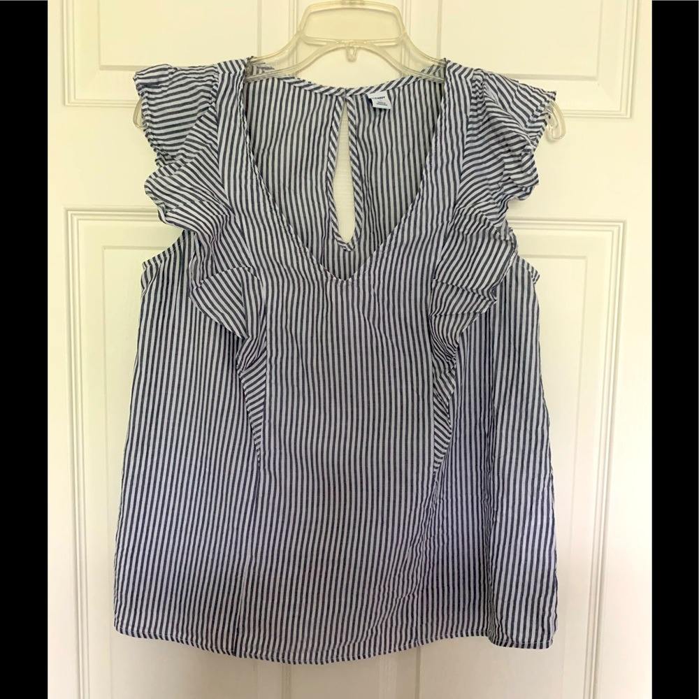 Old Navy Striped Ruffle Tank